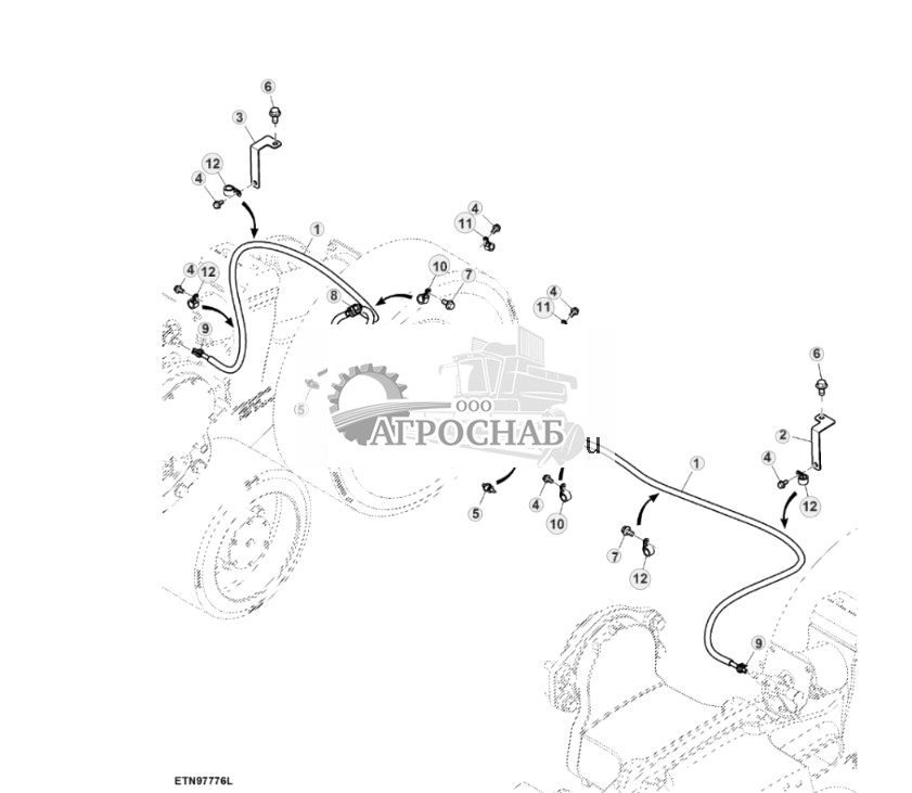 Жгут проводов, натяжение гусеницы, с удлинительной проставкой 80 и 88 дюймов (показана задняя часть) - ST836654 878.jpg